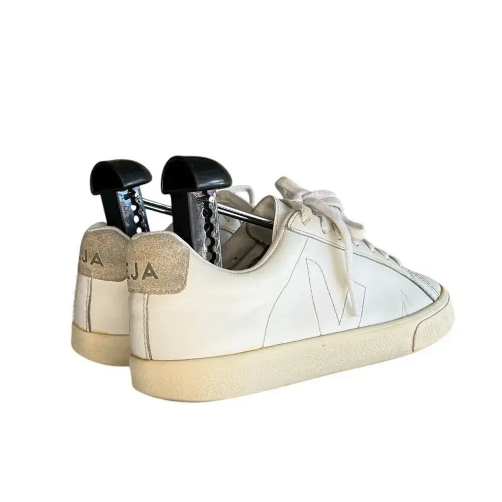 Womens Veja Esplar Leather Casual Sneakers Size 6 White Gray